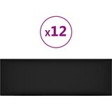  Zidna uzglavlja 12 pcs 90 x 30 cm Crna tkanina | shoptok.hr
