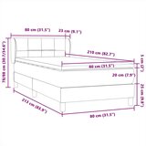  Box Spring krevet s madracem svijetlo sivi 80x210 cm baršun | shoptok.hr
