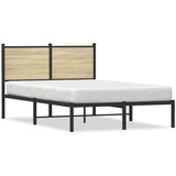 vidaXL Kovinski posteljni okvir z vzglavjem sonoma hrast 120x190 cm Cene
