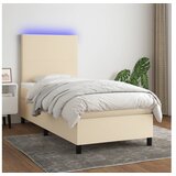  Krevet box spring s madracem LED krem 100x200 cm od tkanine | shoptok.hr