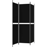 Sobna pregrada s 3 panela crna 150 x 180 cm od tkanine | Eponuda.com