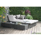 Garden Pleasure Siva vrtna garnitura iz umetnega ratana za 4 osebe Alcudia - | Shoptok.si