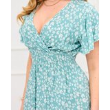 Resti Long green women's dress with floral motif - Clothing | Shoptok.si