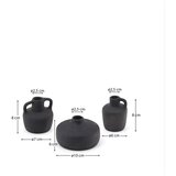 Kave Home Črne vaze v kompletu 3 ks iz terakote (višina 6 cm) Sofra – | Shoptok.si
