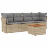  5-dijelni vrtni set sofa s jastucima bež od poliratana | shoptok.hr