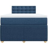 vidaXL Box spring postelja z vzmetnico modra 120x190 cm blago, (21308418) | Shoptok.si
