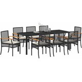  Vrtni set za objed s jastukom 9 pcs Crna Ratan | shoptok.hr