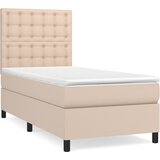 vidaXL Box spring postelja z vzmetnico kapučino 90x190 cm umetno usnje, (20930310) Cene