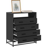 vidaXL Omarica s predali črna 70x41x70 cm konstruiran les | Shoptok.si