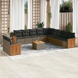  12-dijelni set vrtnih sofa od poliratana s jastucima sivi | shoptok.hr