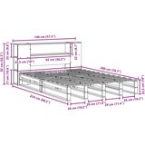 vidaXL Krevet s regalom za knjige bez madraca 140x200 cm masivno drvo | shoptok.hr