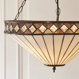 Endon 111871 - Luster na lancu Tiffany FARGO 3xE27/10W/230V prečnik 50 cm | Eponuda.com