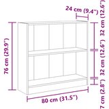  Regal za knjige boja starog drva 80x24x76 cm konstruirano drvo | shoptok.hr