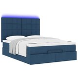  Otomanski okvir kreveta s madracem plavi 140x200cm od tkanine | shoptok.hr