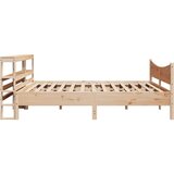  Okvir kreveta s uzglavljem 200 x 200 cm od masivne borovine - Prirodna 200 x 200 cm | shoptok.hr