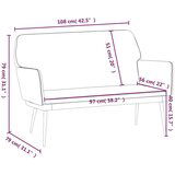  Klupa crna 108 x 35 x 41 cm baršunasta | shoptok.hr