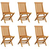 Maison Chic Zložljivi Vrtni Stoli - Stol za vrti 6 kosov trdna tikovina JS3058, (21875918) | Shoptok.si