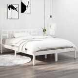 Maison Chic Posteljni okvir - Dvoposteljna postelja - Zakonska postelja bel iz trdnega lesa 120x190 cm-J10075, (21766447) | Shoptok.si