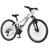 Venssini bicikl junior 24 parma x100 alu 24" alu 12" v-brake 18 brzina 132-155cm(xs) belo roze perla 1242057 Cene