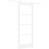  Klizna vrata Bijelo 83 x 211 cm Masivna borovina i staklo | shoptok.hr