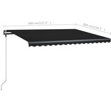  Samostojeća tenda na ručno uvlačenje 400 x 300 cm antracit | shoptok.hr