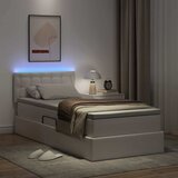  Krevet s prostorom za pohranu s LED-om Čista bijela 90 x 190 cm | shoptok.hr