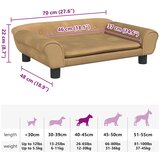  Krevet za pse smeđi 70 x 48 x 22 cm baršunasti | shoptok.hr