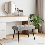  Klupa s gumbastim tkanjem Svjetlosiva 60 x 40 x 45 cm Baršun | shoptok.hr