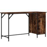 Maison Chic Računalniška miza - pisarniška miza dimljen hrast 131x48x75 cm inženirski les, (21785144) | Shoptok.si