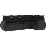 Maison Chic Seti vrtnega pohištva - Vrtna garnitura - Vrtni pohištvo set 5-delna z blazinami črn poli ratan, (21815047) | Shoptok.si
