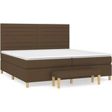  Krevet s oprugama i madracem tamnosmeđi 200x200 cm od tkanine | shoptok.hr