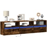 Maison Chic Stenska TV omarica - TV stojalo - Televizijska omarica z LED lučkami dimljeni hrast 180x31x45 cm, (21701800) | Shoptok.si