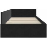 Kutni okvir kreveta s uzglavljem Crna 90 cm x 200 cm Baršun | shoptok.hr