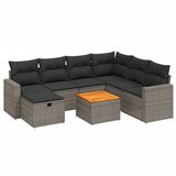 Maison Chic Seti vrtnega pohištva - Vrtna garnitura - Vrtni pohištvo set 8-delna z blazinami siv poli ratan, (21799356) | Shoptok.si