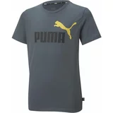 Puma ESS + 2 COL LOGO TEE Majica za dječake, tamno siva, veličina