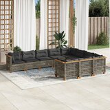 vidaXL 10-dijelni set vrtnih sofa od poliratana s jastucima sivi | shoptok.hr