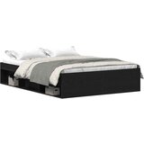 Maison Chic Posteljni Okvir - Dvoposteljna postelja brez vzmetnice črni hrast 120x190 cm inž. les, (22082678) | Shoptok.si