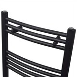 vidaXL kupaonski radijator za ručnike s prečkama zakrivljeni crni 500x764 mm | shoptok.hr