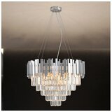  Kristalni luster na sajli PLAZA 9xE14/40W/230V, prečnik 60 cm, srebrne boje Cene