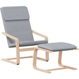  Stol za sproščanje s stolčkom za noge svetlo sivo blago, (20699326) | Shoptok.si