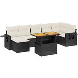 Maison Chic Seti vrtnega pohištva - Vrtna garnitura - Vrtni pohištvo set 8-delna z blazinami črn poli ratan, (21800079) | Shoptok.si
