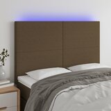 vidaXL LED posteljno vzglavje temno rjavo 144x5x118/128 cm blago Cene
