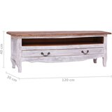 TV ormarić bijeli 120 x 30 x 40 od masivnog drva mahagonija | shoptok.hr