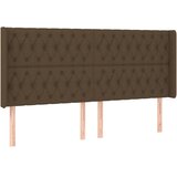  Uzglavlje s ušima tamnosmeđe 203x16x118/128 cm od tkanine | shoptok.hr