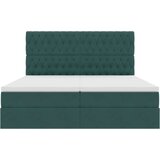 vidaXL Postelja s shranjevanjem Temno zelena 200 x 200 cm Žamet, (5000099466) | Shoptok.si