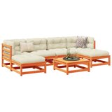 vidaXL 7-dijelni set vrtnih sofa s jastucima voštano smeđi od borovine Cijene