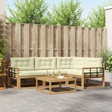  Set vanjskih sofa 5 kom. Bijela i krem Poliester | shoptok.hr