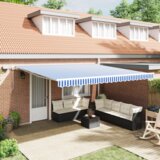  Skrovita tenda with Plava i bijela 4.5 x 3 m Platno i metal | shoptok.hr