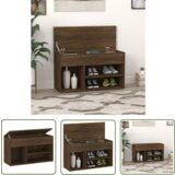 The Living Store Klop za čevlje rjavi hrast 80x30x45 cm konstruiran les - Klop Za Čevlje, (21744550) | Shoptok.si