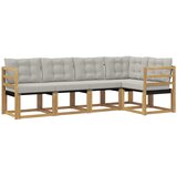 vidaXL Zunanja garnitura za sedenje 5 pcs Bela in svetlo siva, (5000280457) | Shoptok.si